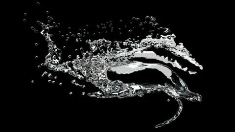The stream of water, the circular motion, 3D, realistic picture. Stock-Illustration