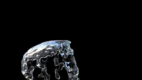 A stream of water collides with your logo or product from below Stock Footage 297802683