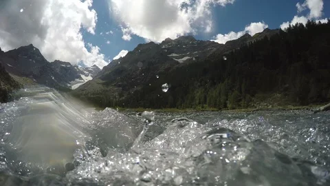 Stream of water coming down from a glacier. Stock Footage 91224130