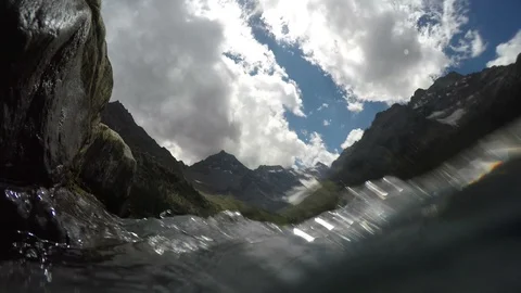 Stream of water coming down from a glacier. Stock Footage 91224204