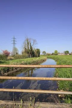 Stream of water in the countryside Stock Photos