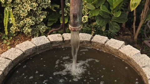 Stream water drop on the pool Stock Footage 119352112