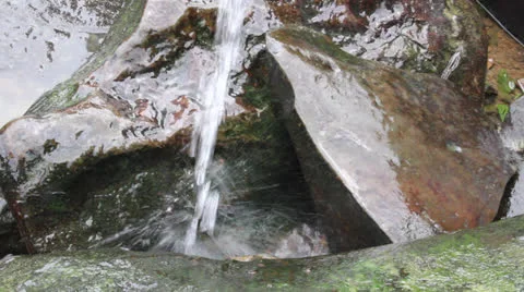Stream Water Falling On Rocks Wet Stock Footage 26637024