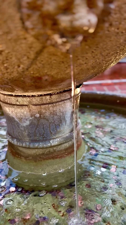 Stream of water flowing from stone Lion head Fountain Stock Footage 293353139