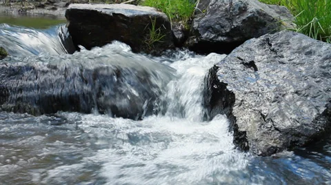 Stream of Water in Nature Stock Footage 39682301