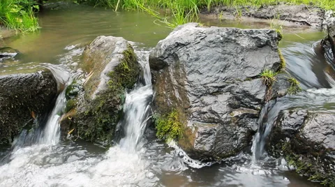 Stream of Water in Nature Stock Footage 40340482