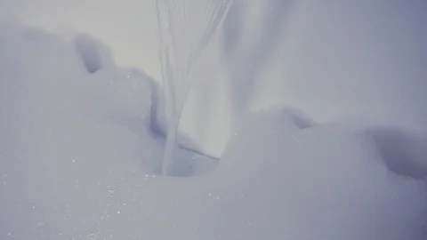 The stream of water pouring into the bath with foam closeup Stock Footage 102304512