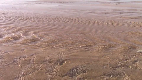 Stream of water on sand Stock Footage 100133241