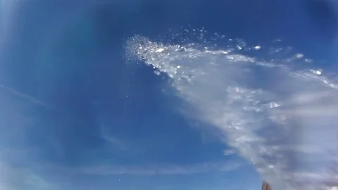 Stream of water at sky background 1 Video stock 82494856