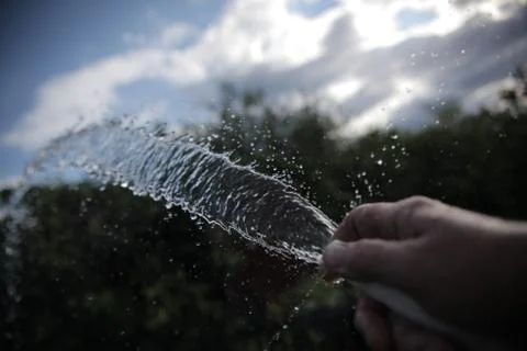 The stream of water in slow motion Stock Photos