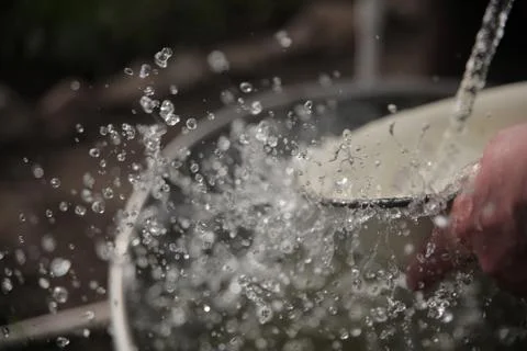 The stream of water in slow motion Stock Photos