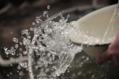 The stream of water in slow motion Stock Photos