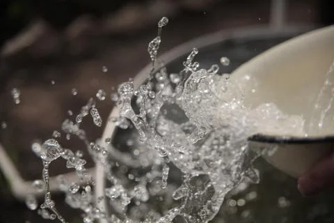 The stream of water in slow motion Stock Photos