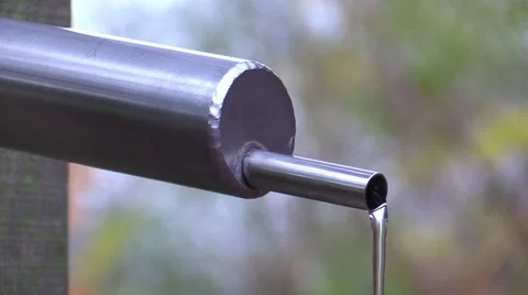 The stream of water from a spring inforest Stock Footage 44072269