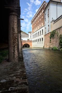 Stream of water in a town Stock Photos