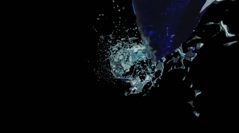 The stream of water turns into a hemisphere Stock Footage 50528334