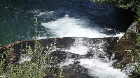 Stream of water by a waterfall Stock Footage 47994264