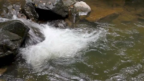 Stream of Waterfall and bubble Stock Footage 230976551