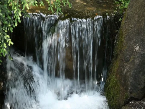 Stream waterlfalls close up Stock Footage 83434899
