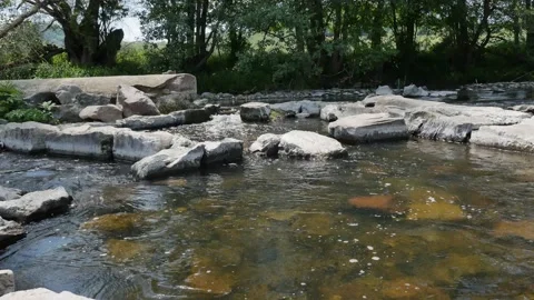 Stream Weirs Pools 20secs  4K Stock Footage 132093123