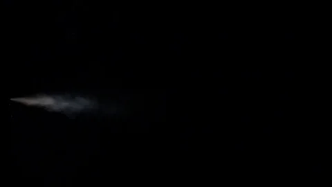 Stream of white smoke on an isolated black studio background Stock Footage 74658505