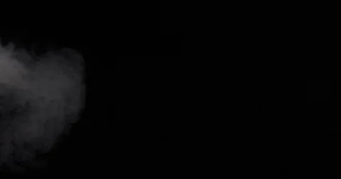 Stream of white smoke on an isolated black studio background Stock Footage 99690657