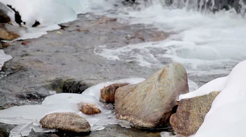 Stream in the Winter Stock Footage 36053268