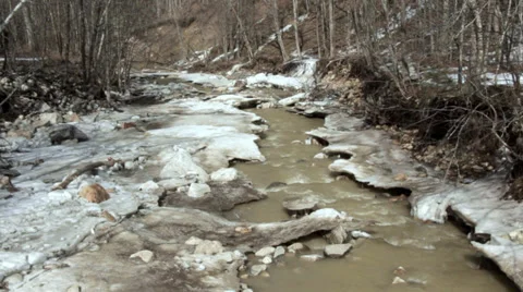 Stream in Winter Stock Footage