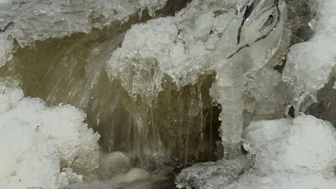 Stream in winter. Stock Footage 194050461