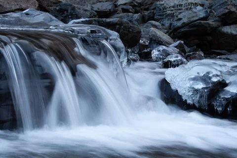 Stream in the winter Stock Photos