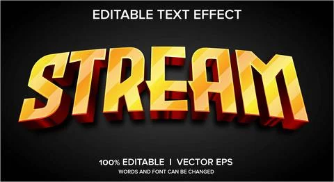 Streame 3d vector text effect with modern style design Stock Illustration
