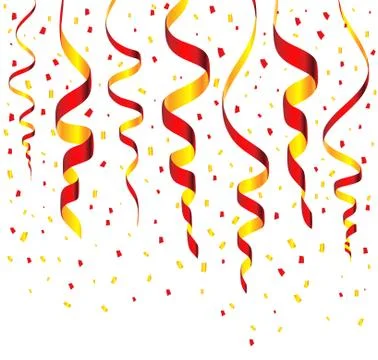 Streamers and confetti background Stock Illustration
