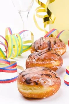 Streamers with doughnut Stock Photos