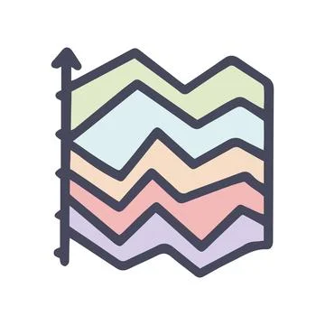 Streamgraph color vector doodle simple icon design Illustrazione stock