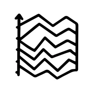 Streamgraph line vector doodle simple icon design Stock Illustration