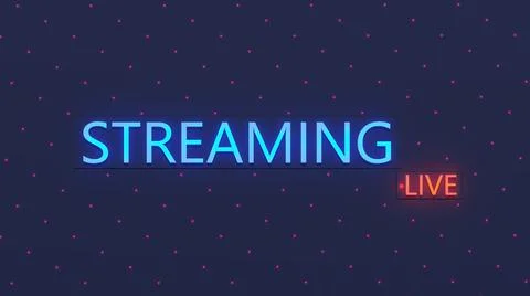 Streaming is alive. Broadcast live broadcast stream background. 3D render Stock Illustration