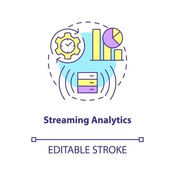 Streaming analytics concept icon イラスト素材