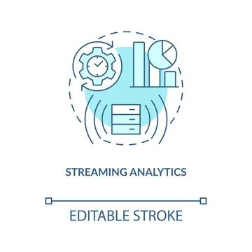 Streaming analytics turquoise concept icon イラスト素材
