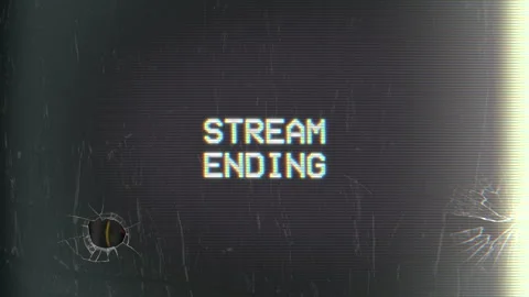Streaming And Podcast Banner Loop On Damaged CRT TV Screen  Stock Footage 258778814