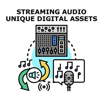 Streaming audio unique digital assets concept vector Stock Illustration
