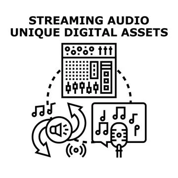Streaming audio unique digital assets concept vector Stock Illustration