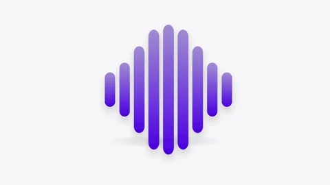 Streaming Audio Waveform Icon with Purple Blue Gradient and Rhythmic Pulse .. Stock-Footage 346202058