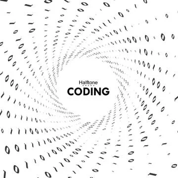 Streaming binary code 3d vector shape. Stock Illustration