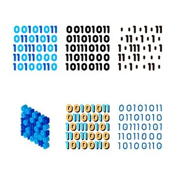 Streaming binary code matrix types vector thin line icon Stockillustratie