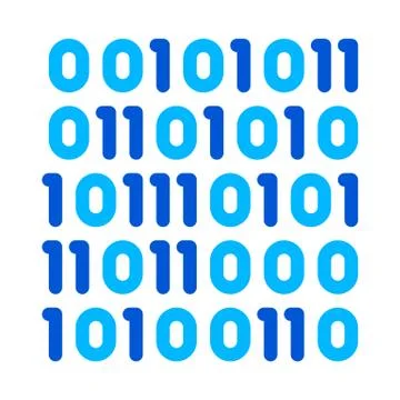 Streaming Binary Code Matrix Vector Thin Line Icon Stock Illustration