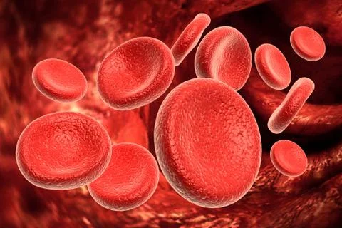 Streaming blood cells Stock Illustration