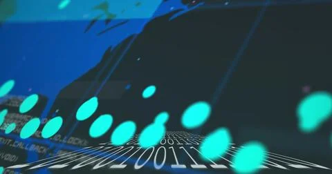 Streaming centered data highway reaching horizon in virtual scene, showing Stockillustratie