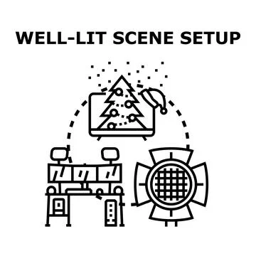 Streaming christmas scene setup and equipment Stock Illustration