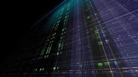 Streaming Code Over Virtual Surface 4K Loop Stock Footage 313527546
