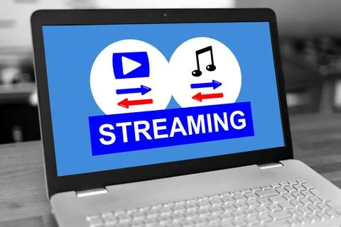 Streaming concept on a laptop Foto stock